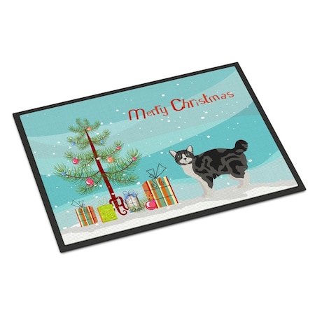 Carolines Treasures 24 x 36 in. Manx No.1 Cat Merry Christmas Indoor or Outdoor Mat CK4652JMAT